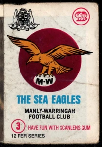 1974 Manly & Eastern Suburbs checklist Scanlens rugby league NRL card sticker - Picture 1 of 3
