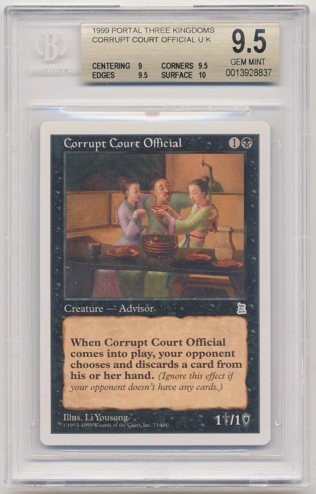 Graded Corrupt Court Official BGS 9.5 GEM MINT Portal Three Kingdoms P3K MTG! - Image 1 of 2