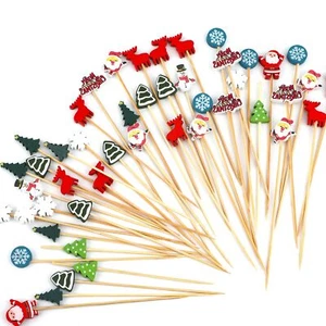 100pcs Christmas Cocktail Picks Christmas Food Sticks Skewers for Appetizers ... - Picture 1 of 7