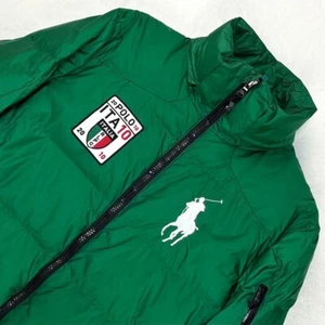 Polo Ralph Lauren Big Pony Down Jacket Green Embroidered Logo Men's Size L Used - Picture 1 of 17