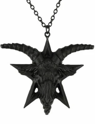 Collar Restyle Baphomet Cabra Pentagrama Satánico Gótico Punk Bruja Oculto Negro Foto 1 de 3