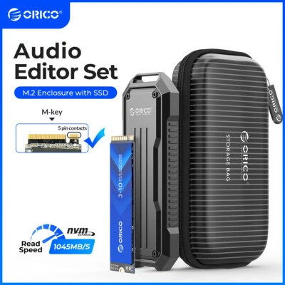 ORICO10Gbps DIY Portable SSD M.2 NVMe SATA SSD Case W/ PCIe Gen 3x4 NVMe SSD Set - Image 1 of 4