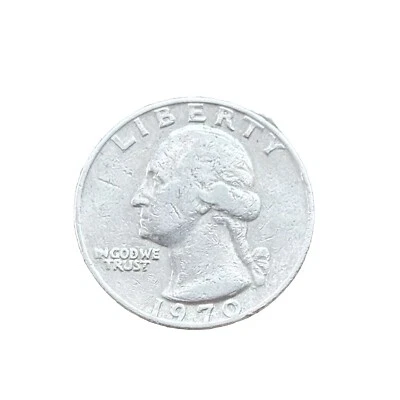 1970 Washington Quarter No Mint Mark  Error In “In God We Trust” - Image 1 of 2