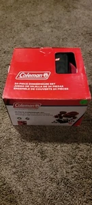 Juego de vajilla Coleman 24 piezas esmaltada roja moteada NUEVO - Imagen 1 de 7