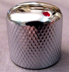 CHROME ELECTRIC GUITAR KNOB WITH RED DOT MARKER