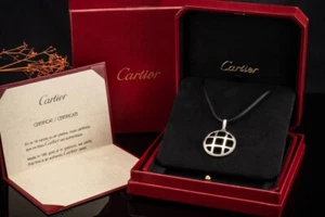 Cartier Pasha Collier Kette mit Anhänger Rund in 750er Weißgold Full Set Schmuck - Bild 1 von 14