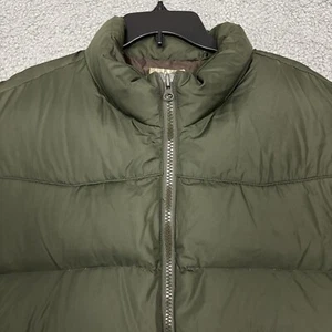 Old Navy Puffer Vest sz 2X Zipper Front Snap Pockets Down Fill outdoor Green - Picture 1 of 15
