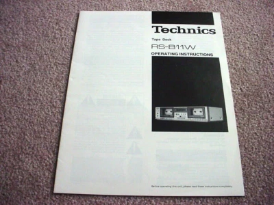 Technics RS-B11W TAPE DECK Owners Instruction Manual - Image 1 of 2