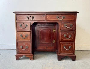 Antique Desk Georgian Kneehole Mahogany - Picture 1 of 12