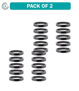 Pack of 2 Origin8 Alloy Headset Spacers 1-1/8` x 5mm Spacer Black - Picture 1 of 2