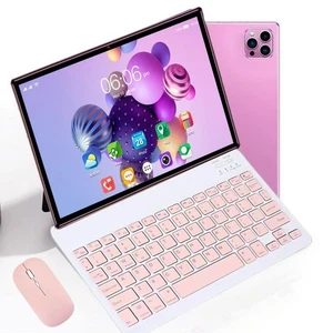 pink mobile phone Tablet PC 10.1 inch 256GB Wifi 4G Dual SIM gift Keyboard mouse - Picture 1 of 16