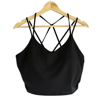 Old Navy Active PowerPress Black Cami Top Light Support Breathable Workout - Image 1 of 4