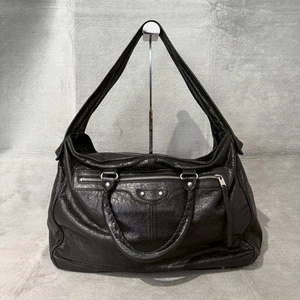 BALENCIAGA Classic Bridge Sling Bag Shoulder Bag Leather Black Used 112519 - Picture 1 of 10