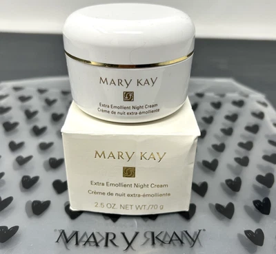 Crema de Noche Extra Emoliente Mary Kay Tarro de 2,5 OZ Talla Completa #1097 RARA Foto 1 de 2