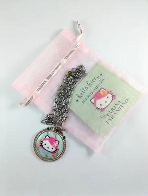 Tarina Tarantino Sanrio Hello Kitty rosa Kopf Swarovski Kristall Anhänger Halskette - Bild 1 von 4