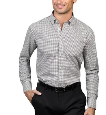 NEW Chaps Men's XXL Button Down Dress Shirt Plaid Bamboo Stretch Regular Fit - Image 1 of 4