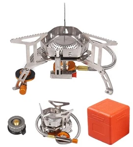 Windproof Portable Backpacking Stove Burner with Piezo Ignition,Stove Adapter... - Picture 1 of 7