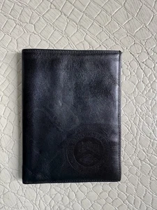 VTG Genuine Leather Passport Wallet Cover Case Black US Customs Service Emblem - Picture 1 of 9