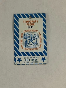 1968 DNC Democratic National Convention Temporary Floor Access Card - Humphrey - Picture 1 of 2