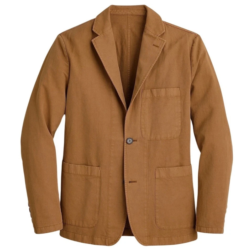 Abrigo Chaqueta Blazer J Crew Para Hombres Algodón Tostado Camel Granero Talla 36 Preppy Deportes Foto 1 de 4