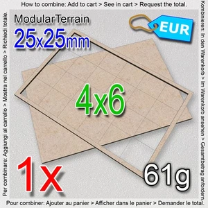 1x MDF Movement Tray 4x6 6x4 (F 0mm) 25mm Square Base Warhammer 40k Wargames - Bild 1 von 6