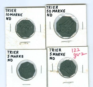 TRIER 50 MARKEN, 10 MARKEN UND ZWEI 5 5 MARKEN MÜNZEN OHNE DATUM - Bild 1 von 2