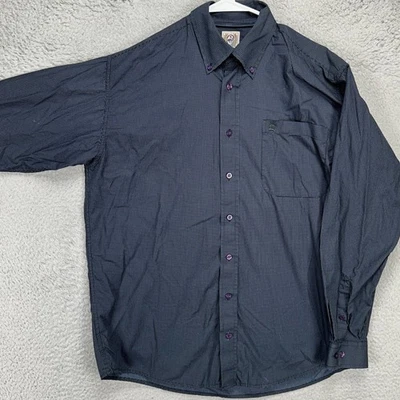 Cinch 男式西部衬衫小号蓝色黑色圆点纽扣长袖 100% 棉 — 第 1/4 张图片