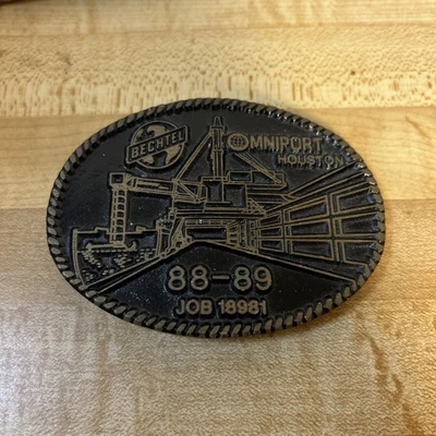 Cinturón De Colección Bechtel Latón Dynabuckle Omniport Houston 88-89 Trabajo 18981 Hebilla Ovalada Foto 1 de 4