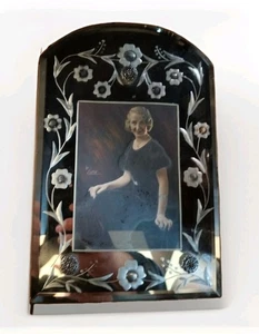 Amerikanischer ART DECO Skulpturaler Spiegel Bilderrahmen um 1925 FABELHAFT! Geätzt  - Bild 1 von 13