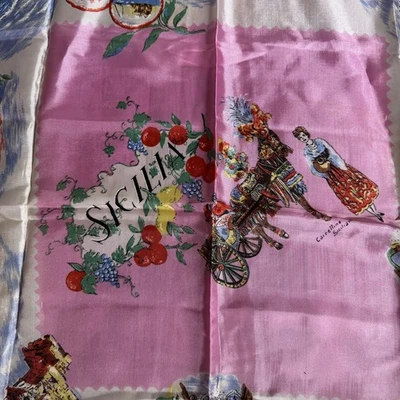 Bufanda de recuerdo vintage de Sicilia Foto 1 de 2