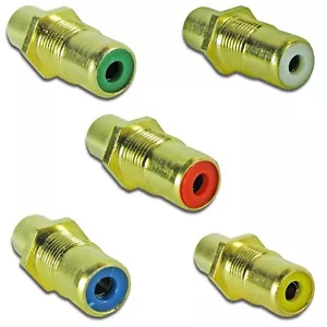 colore codificato RCA da donna a donna accoppiatore piastra a parete pannello a filo montaggio superficiale ORO - Foto 1 di 4