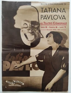 Rivista Recite Straordinarie Di Tatiana Pavlova Al Teatro Comunale 1935 - Picture 1 of 7