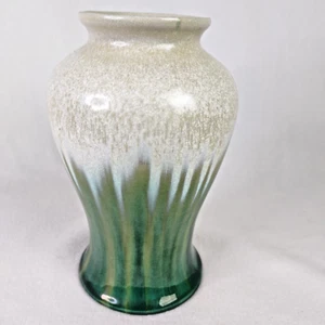 Türkis und weiß Kristall Tropfglasur Vase 8" modern Vintage - Bild 1 von 10