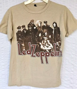 Led Zeppelin Shirt Men's Small 40" Tan Graphic Crewneck Music Rock Band 2014 - Picture 1 of 3
