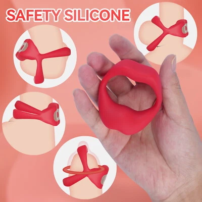 Penis Cock Ring Vibrating Harder Erection Testicles Stimulates Adult Sex Toy Men - Image 1 of 4