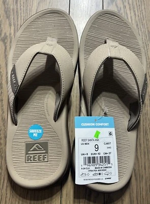 Man Reef Santa Ana Flip Flop sandal Water Friendly CJ4017 Sand Color US 9 NEW - Image 1 of 4