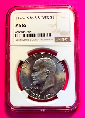 1776-1996 EISENHOWER S SILVER DOLLAR MS 65 NGC RECENTLY GRADED - Image 1 of 2