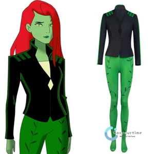 Harley Quinn Poison Ivy Cosplay Costume Halloween Jumpsuit Suit Superhero Outfit - Picture 1 of 9