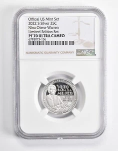 PF70 UCAM 2022-S Silver Nina Otero-Warren Quarter Limited Edition NGC - Picture 1 of 5