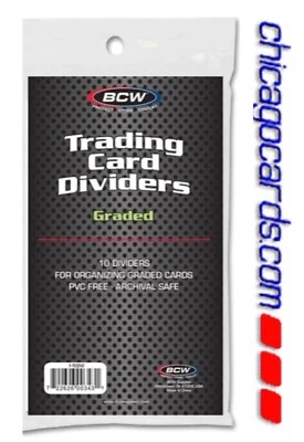 (10) BCW Graded Slabbed Trading Card Size Dividers Pack Fit PSA BGS +Most Brands - Image 1 of 3
