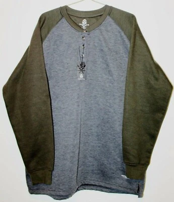 Sahara Club BIG & TALL Mens XL Sweatshirt Pullover button Gray Brown sleeves NWT - Image 1 of 4
