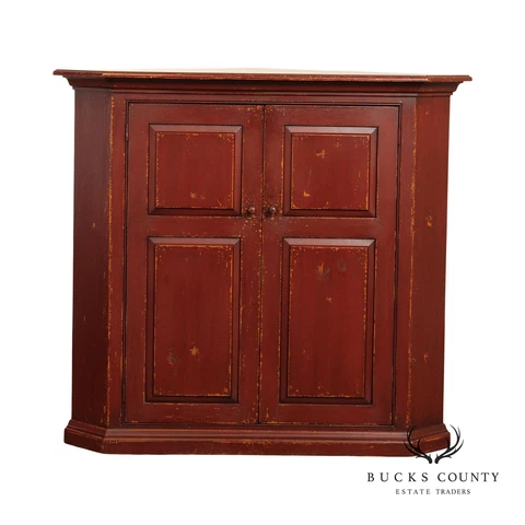 William Draper Primitive Farmhouse Painted Low Corner Cupboard Cover