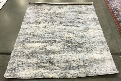 GREY / CREAM 4' X 6' Pressed Pile Rug, Reduced Price 1172656894 BER219G-4 - Image 1 of 4