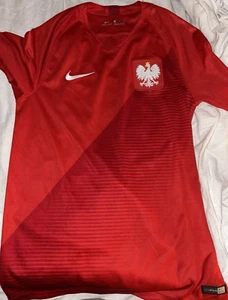 Nike Men’s Poland Nation Team Football Soccer Jersey 2018 World Cup Home Small - Picture 1 of 3