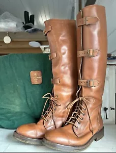 RALPH LAUREN Sonderanfertigung Leder Reitstiefel 6,5 Euro 36 ITALIEN - Bild 1 von 5