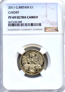 2011 Pound £1 Cardiff Arms Proof NGC PF69 Great Britain - Picture 1 of 3