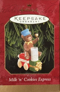 Vintage 1999 Hallmark Handcrafted Ornament 'Milk 'n' Cookies Express' NOS - Picture 1 of 3