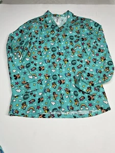 Disneyland Mickey & Friends All Over Print Flannel Long Sleeve PJ Set Large - Picture 1 of 14