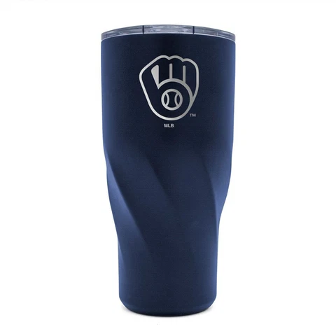 MLB Baseball Milwaukee Brewers 20oz Stainless Steel Morgan Travel Tumbler Cover