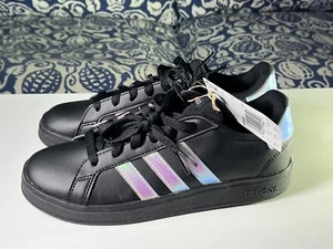 Adidas Kids Grand Court 2.0 Black HQ4482 Size 4 1/2 NEW - Picture 1 of 15